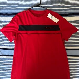 Calvin Klein Red and Black Men's Tee